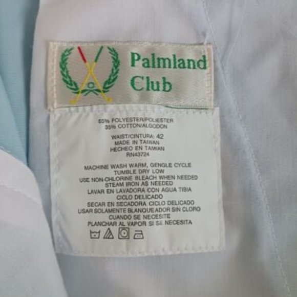 Palmland Club Men's Golf Shorts Size 42 Sky Blue Flat Front Shorts NWT - Picture 6 of 6